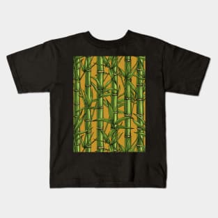 Bamboo forest on mustard Kids T-Shirt